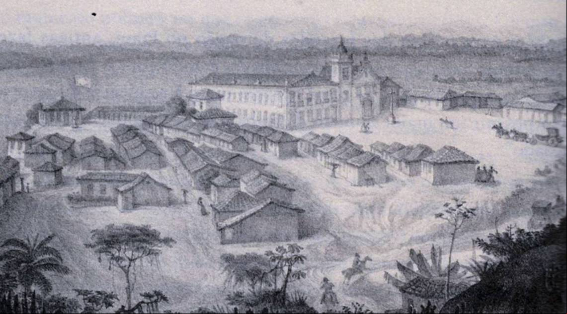 Vista do Castelo Imperial de Santa Cruz, do livro 'Viagem pitoresca e histórica ao Brasil', publicado em 1839 por Jean-Baptista Debret - Divulgação/ARQUIVO NACIONAL